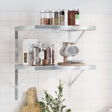 Wandschappen 2 st 50x40 cm roestvrijstaal zilverkleurig