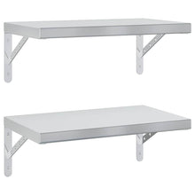 Wandschappen 2 St Roestvrijstaal Kleurig 50 x 30 cm Zilver