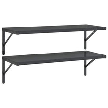 Wandschappen 2 St Roestvrijstaal 100 x 40 cm Zwart