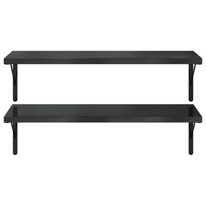 Wandschappen 2 St Roestvrijstaal 100 x 40 cm Zwart