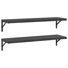 Wandschappen 2 St Roestvrijstaal 100 x 30 cm Zwart