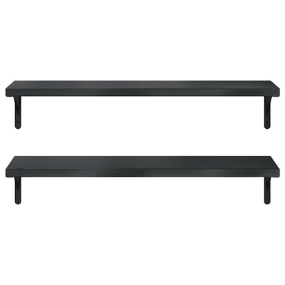 Wandschappen 2 St Roestvrijstaal 100 x 30 cm Zwart