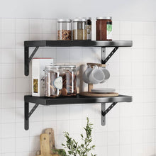 Wandschappen 2 St Roestvrijstaal 50 x 30 cm Zwart