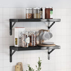 Wall shelves 2 pcs 50x23.5 cm stainless steel black