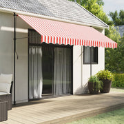 Luifeldoek 3,5x2,5 m rood wit gestreept