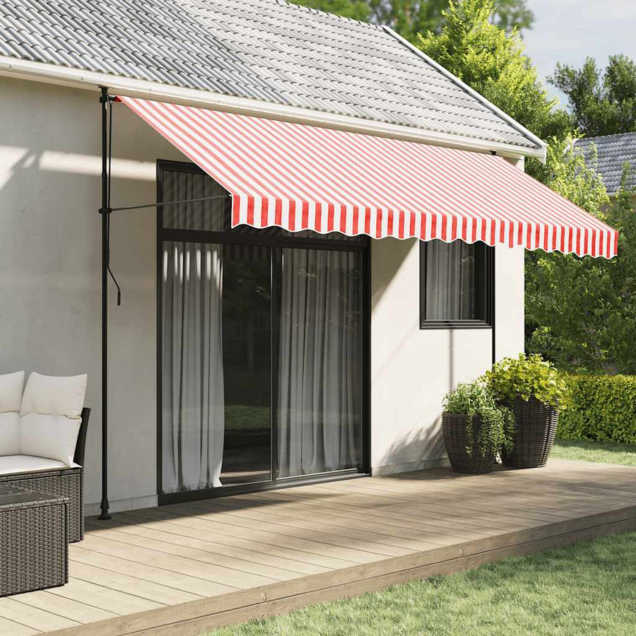 Vervangingsdoek Voor Luifel Gestreept 4X3,5 M Rood En Wit 400 x 350 cm