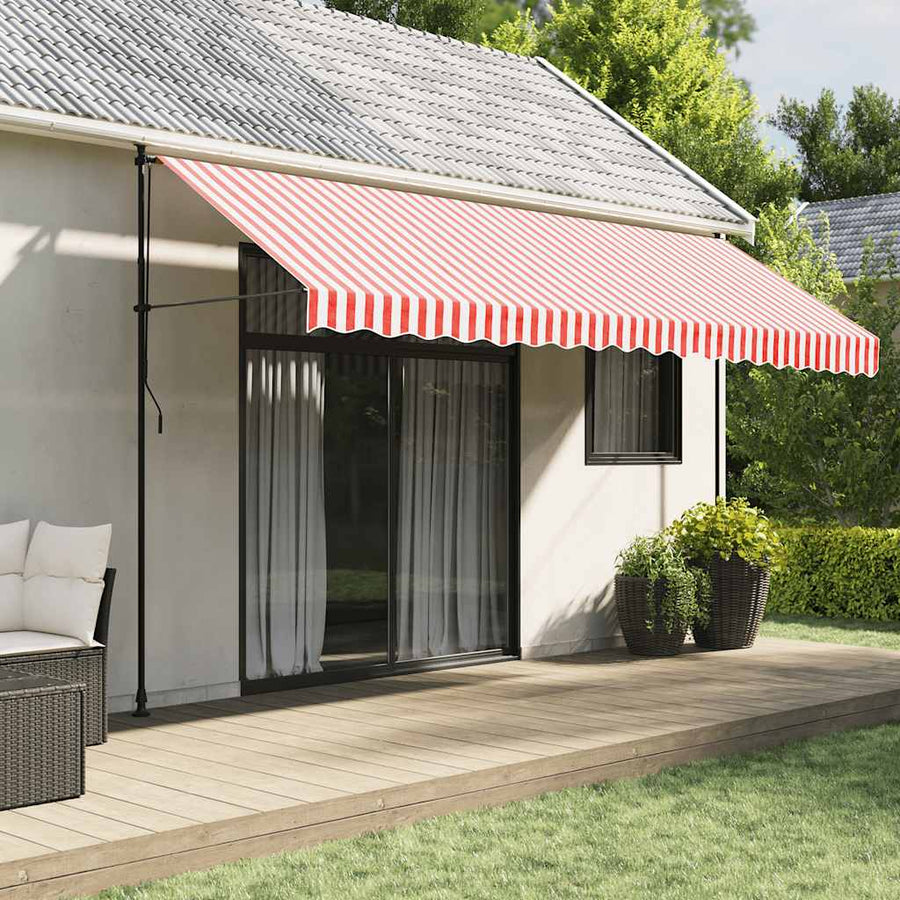 Vervangingsdoek Voor Luifel Gestreept 4,5X3 M Rood En Wit 450 x 300 cm