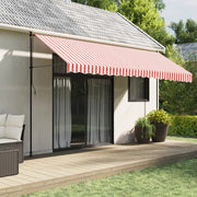 Luifeldoek gestreept 4,5x3,5 m rood wit
