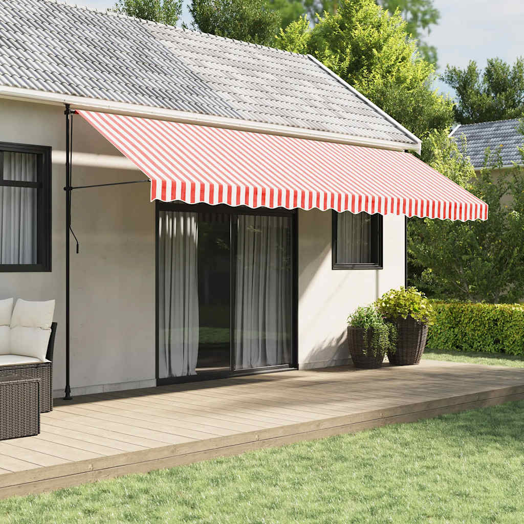 Vervangingsdoek Voor Luifel Gestreept 5X3 M Rood En Wit 500 x 300 cm