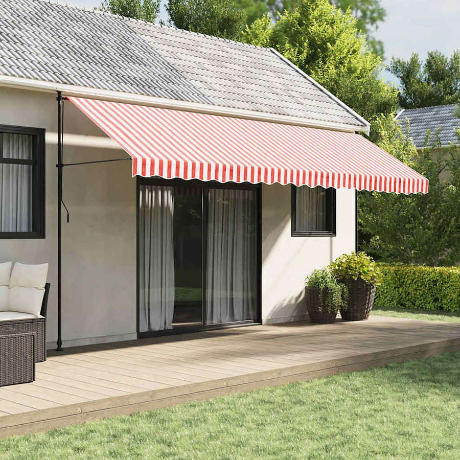 Vervangingsdoek Voor Luifel Gestreept 5X3 M Rood En Wit 500 x 300 cm