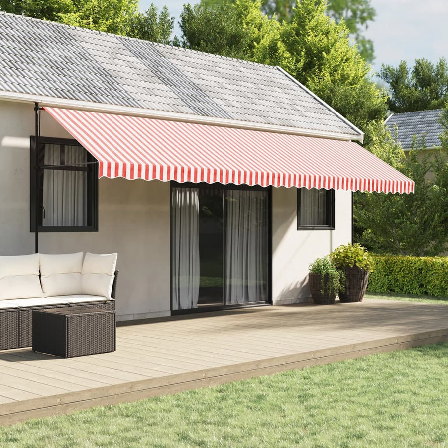 Vervangingsdoek Voor Luifel Gestreept 6X3,5 M Rood En Wit 600 x 350 cm
