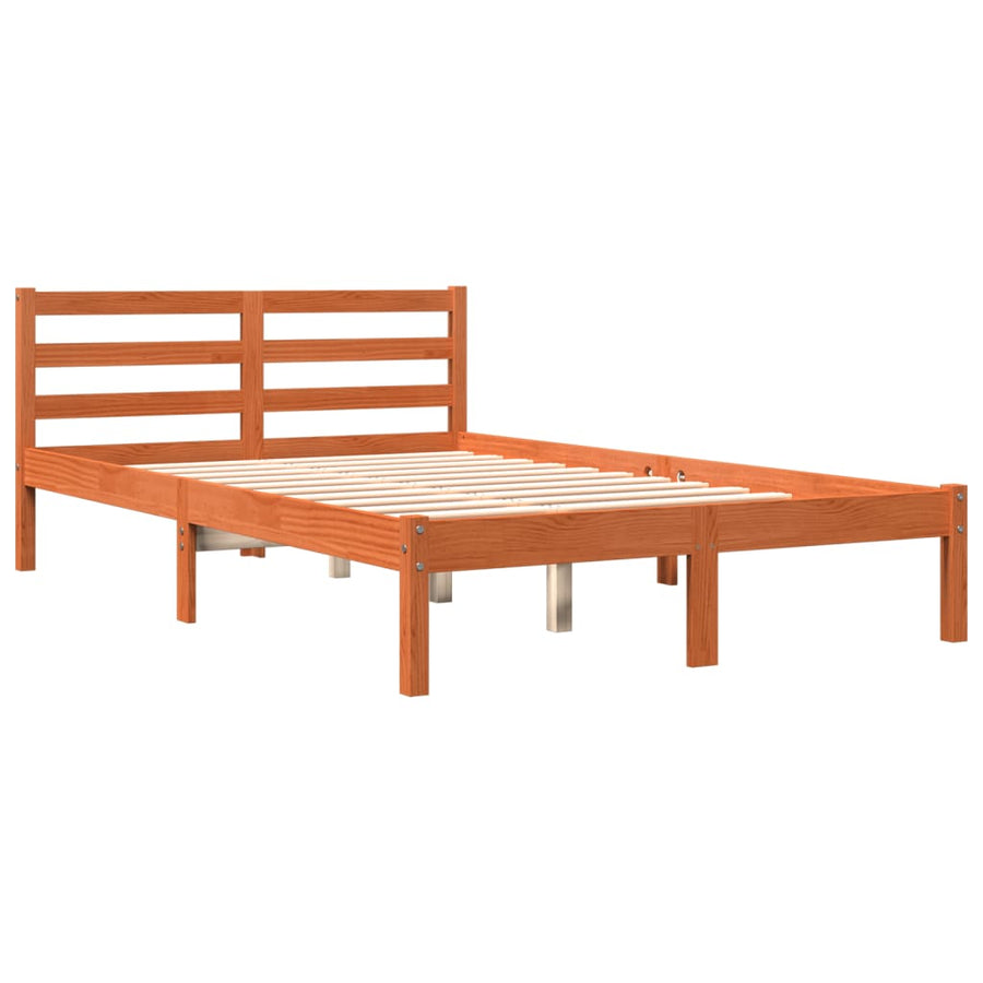 Bedframe massief grenenhout 150 x 200 cm Wasbruin