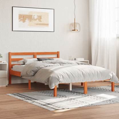 Bedframe massief grenenhout 150 x 200 cm Wasbruin