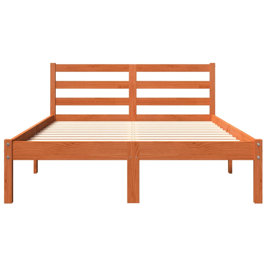Bedframe massief grenenhout 150 x 200 cm Wasbruin