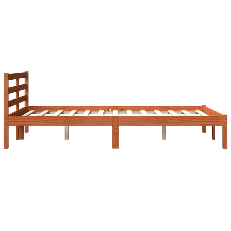 Bedframe massief grenenhout 150 x 200 cm Wasbruin