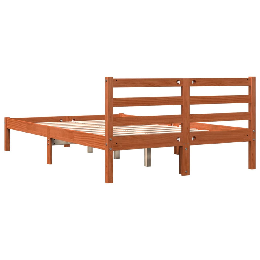Bedframe massief grenenhout 150 x 200 cm Wasbruin