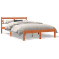 Bedframe zonder matras massief grenenhout wasbruin 150x200 cm