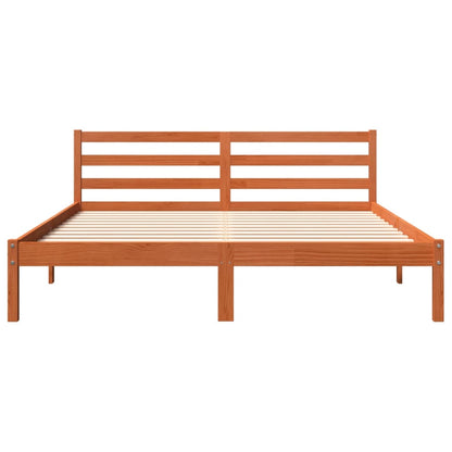 Bedframe massief grenenhout 160 x 200 cm Wasbruin