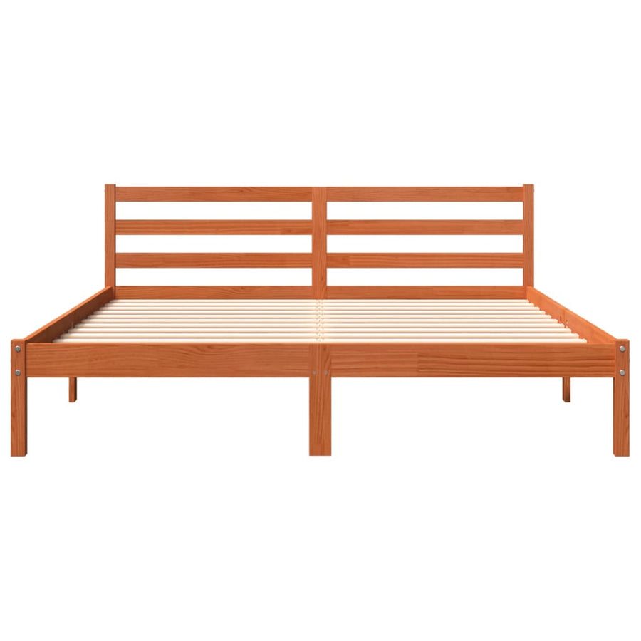 Bedframe massief grenenhout wasbruin 200x200 cm 200 x 200 cm Wasbruin