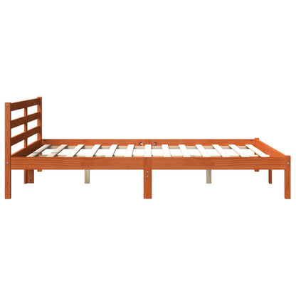 Bedframe massief grenenhout wasbruin 200x200 cm 200 x 200 cm Wasbruin