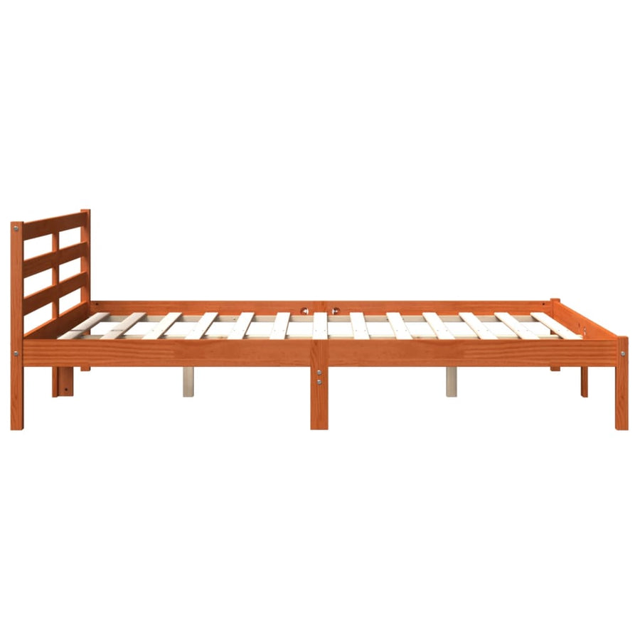 Bedframe massief grenenhout wasbruin 200x200 cm 200 x 200 cm Wasbruin