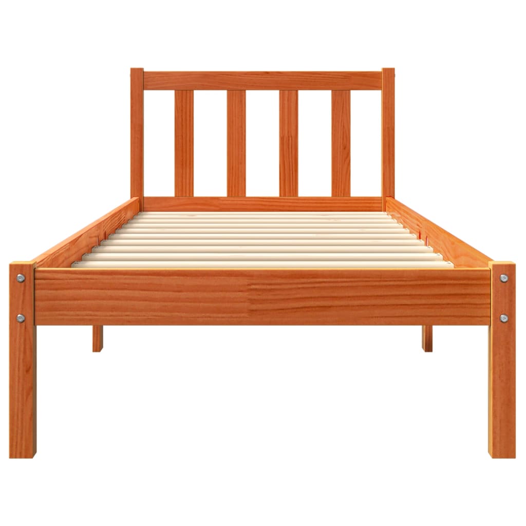 Bedframe Massief Grenenhout Wasbruin 75X190 Cm