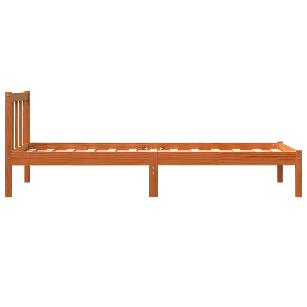 Bedframe Massief Grenenhout Wasbruin 75X190 Cm