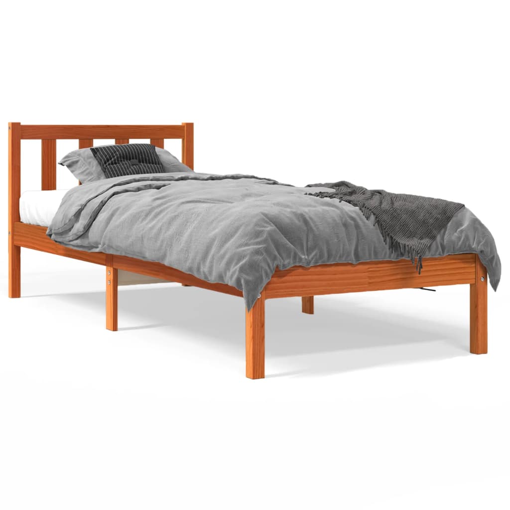 Bedframe Massief Grenenhout Wasbruin 75X190 Cm