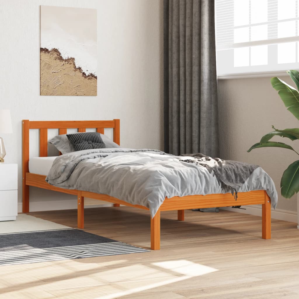 Bedframe Massief Grenenhout Wasbruin 90X190 Cm