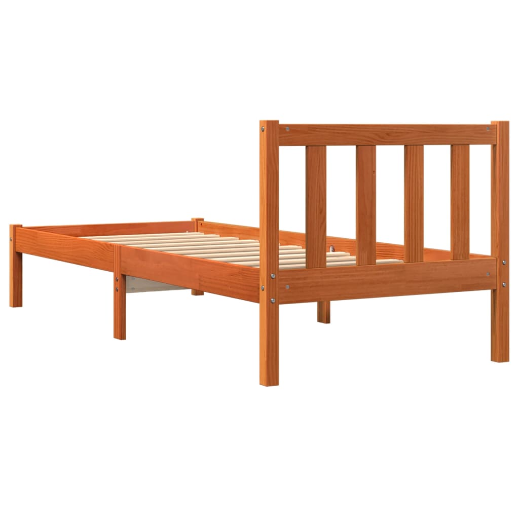 Bedframe Massief Grenenhout Wasbruin 90X190 Cm