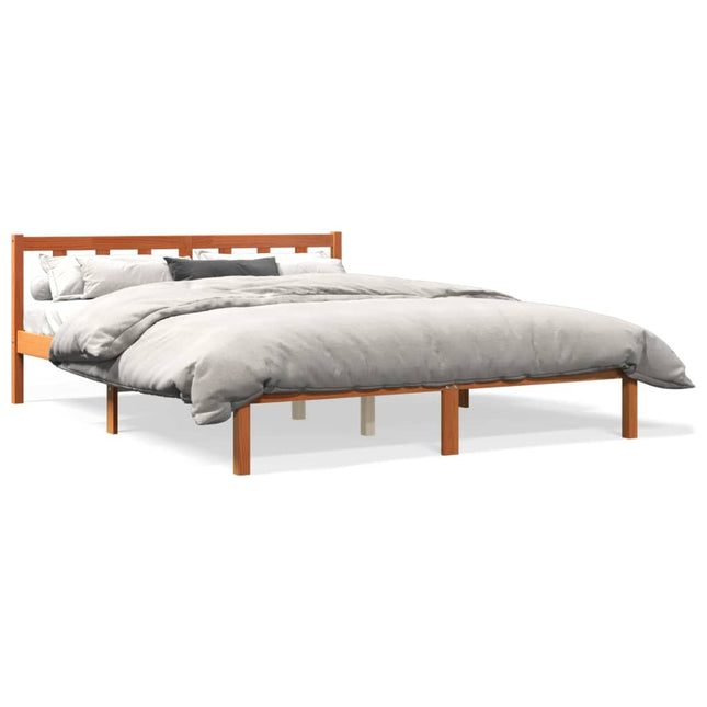 Bedframe Massief Grenenhout Wasbruin 160X200 Cm