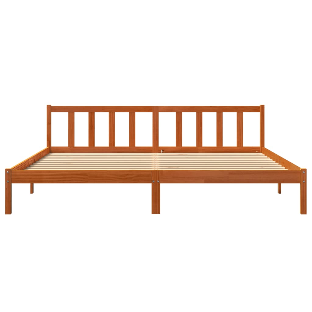 Bedframe Massief Grenenhout Wasbruin 200X200 Cm