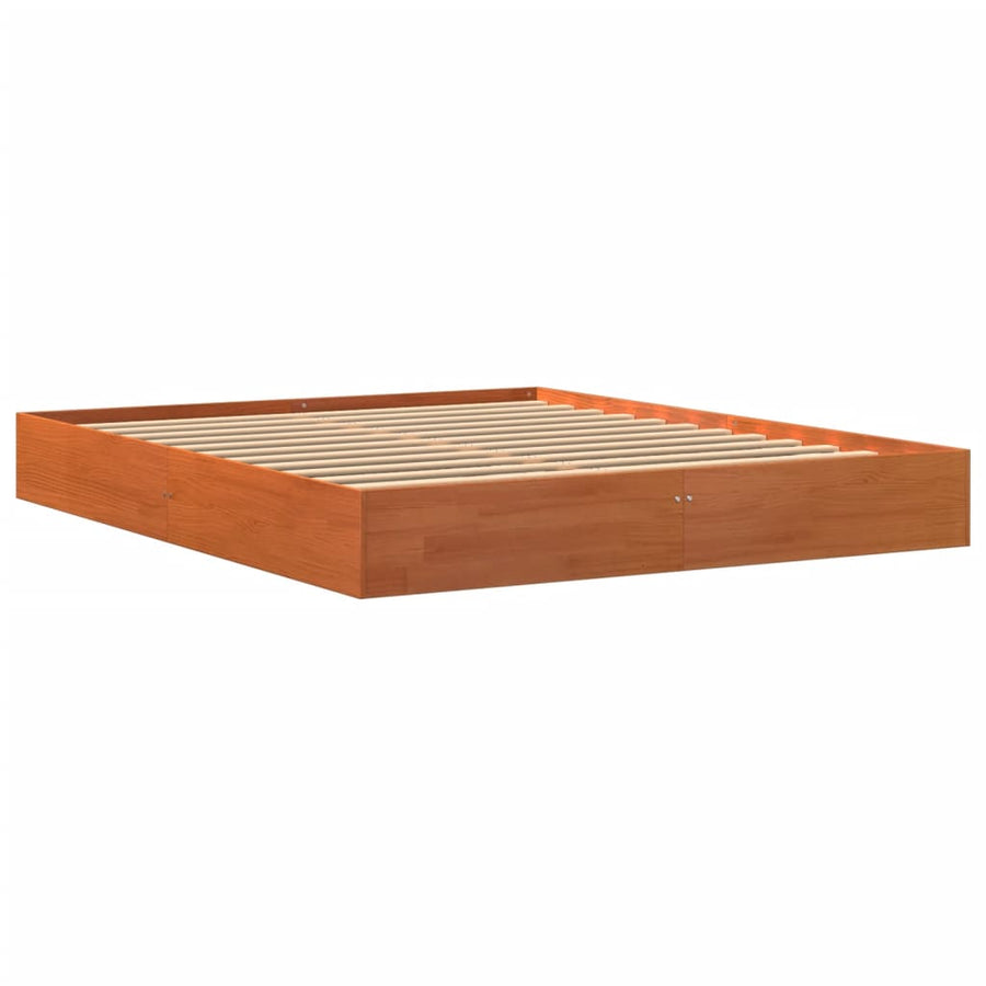 Bedframe Massief Grenenhout Wasbruin 160X200 Cm