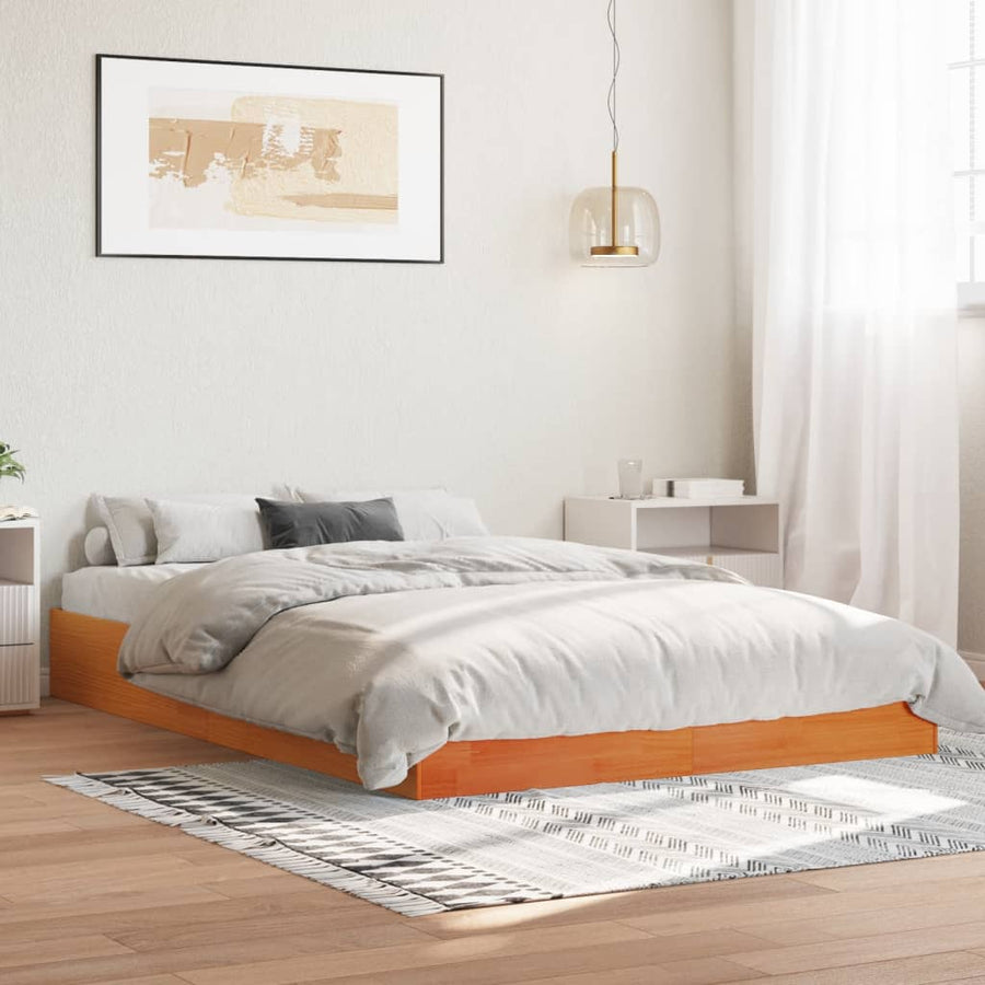 Bedframe Massief Grenenhout Wasbruin 160X200 Cm
