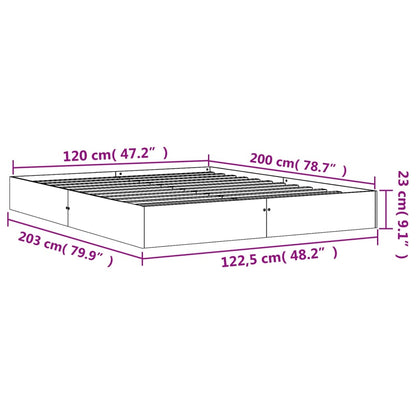 Bedframe Massief Grenenhout Wasbruin 120X200 Cm