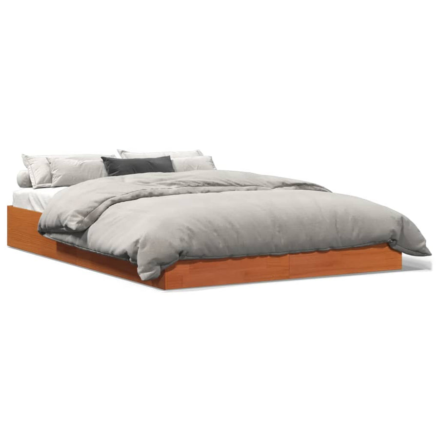 Bedframe Massief Grenenhout Wasbruin 120X200 Cm