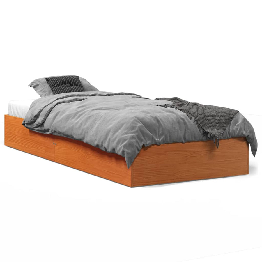 Bedframe Massief Grenenhout Wasbruin 90X190 Cm