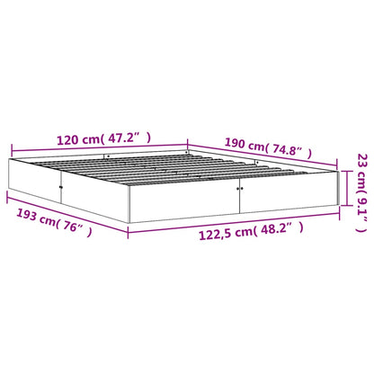 Bedframe Massief Grenenhout Wasbruin 120X190 Cm