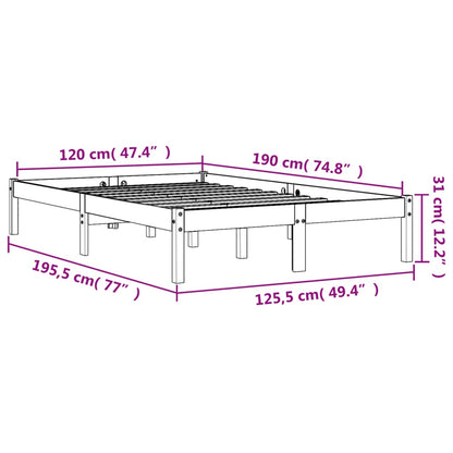 Bedframe Massief Grenenhout Wasbruin 120X190 Cm