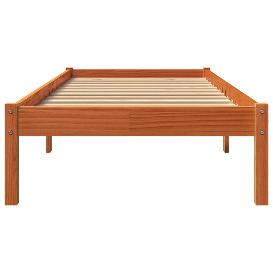 Bedframe Massief Grenenhout Wasbruin 100X200 Cm