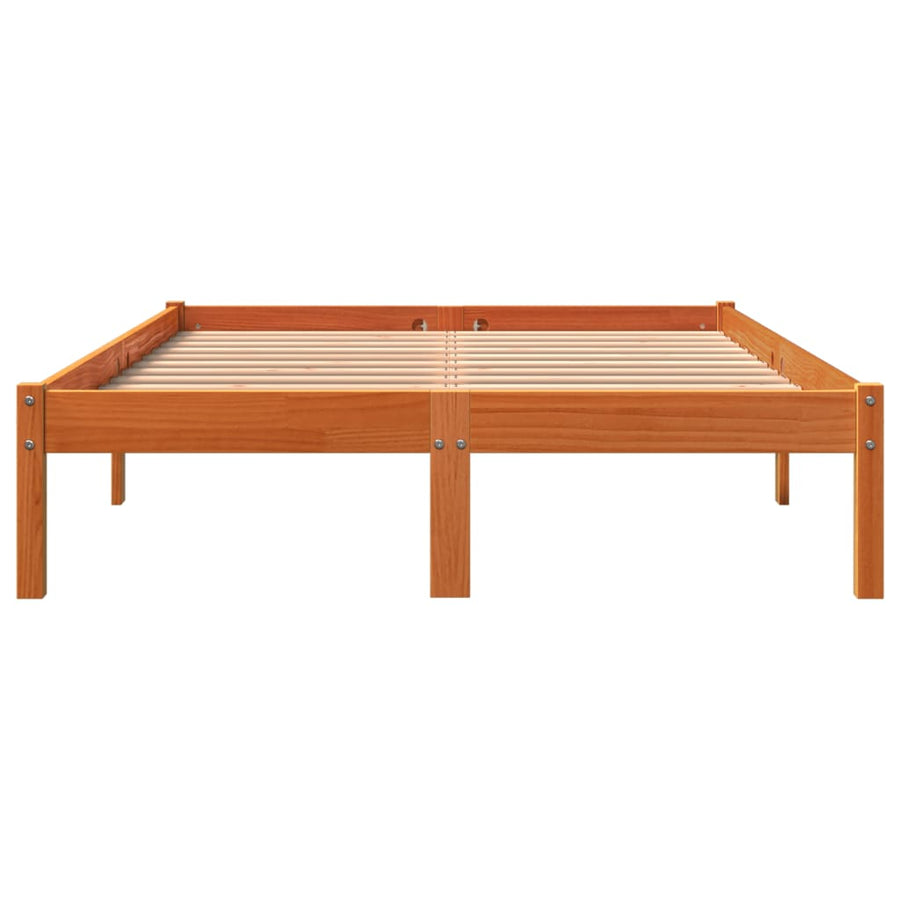 Bedframe Massief Grenenhout Wasbruin 140X200 Cm