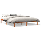 Bedframe massief grenenhout wasbruin 150x200 cm