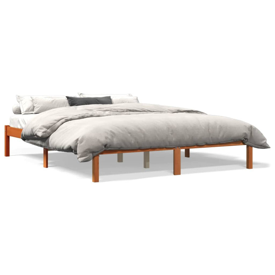 Bedframe Massief Grenenhout Wasbruin 150X200 Cm