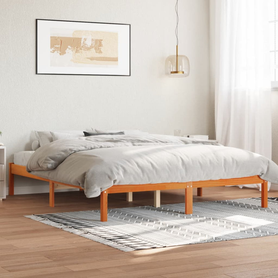 Bedframe Massief Grenenhout Wasbruin 160X200 Cm