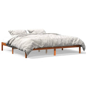 Bed frame without mattress solid pine wax brown 180x200 cm