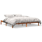 Bed frame without mattress solid pine wax brown 200x200 cm