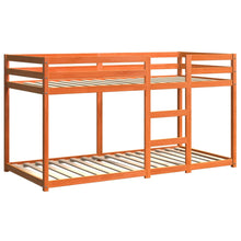 Stapelbed massief grenenhout wasbruin 90x200 cm 90 x 200 cm Wasbruin