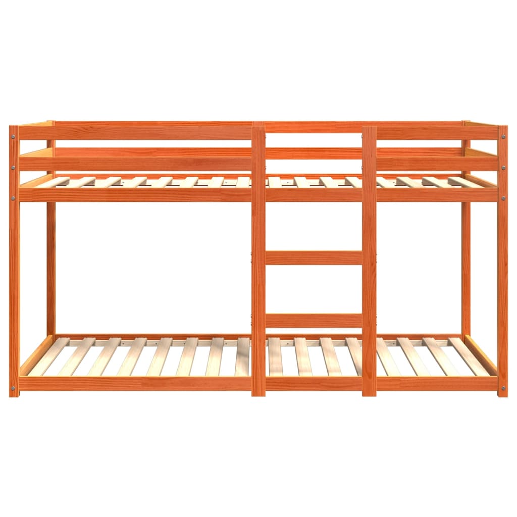 Stapelbed massief grenenhout wasbruin 90x200 cm 90 x 200 cm Wasbruin