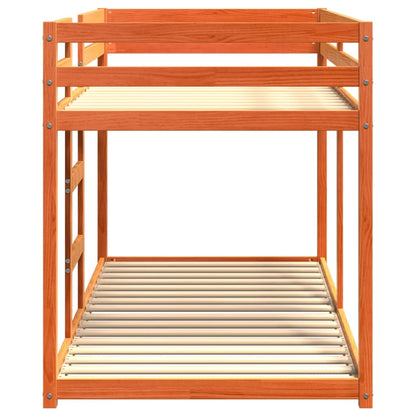 Stapelbed massief grenenhout wasbruin 90x200 cm 90 x 200 cm Wasbruin