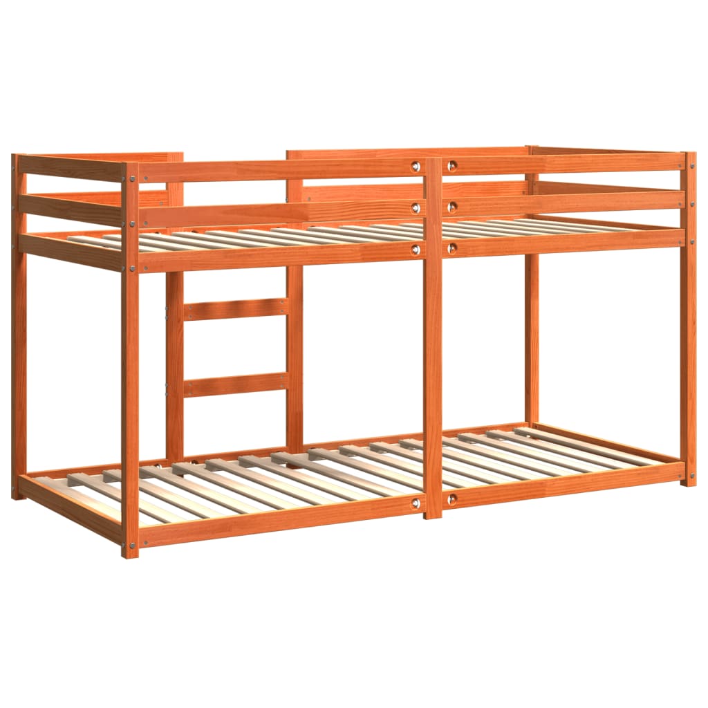 Stapelbed massief grenenhout wasbruin 90x200 cm 90 x 200 cm Wasbruin